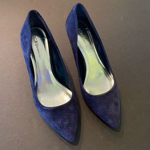 BCBG GENERATION blue suede low heels